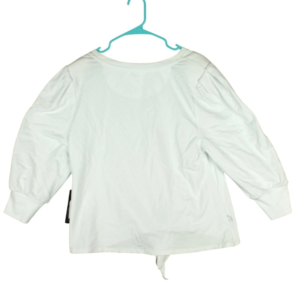 KARL LAGERFELD PARIS Women Tie-Front Top White Size L 3/4 Sleeves NWT - Picture 5 of 15